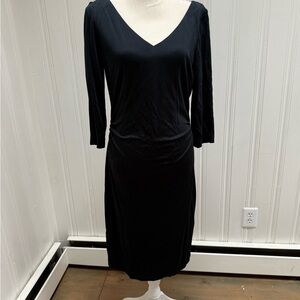 Women’s David Meister V-Neck Classic Black Cocktail Dress Size 12